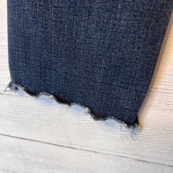 Democracy Jean Womens Size 6 Dark Wash Scalloped Hem Straight Crop Denim - Picture 11 of 12